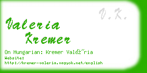 valeria kremer business card